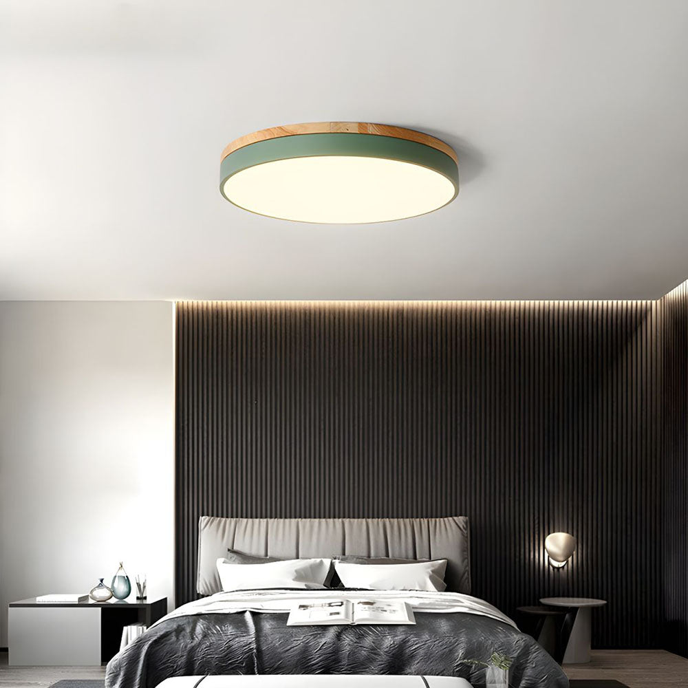 Moderne Houten LED Inbouw Plafondlamp Energiezuinige Warmwit Groen