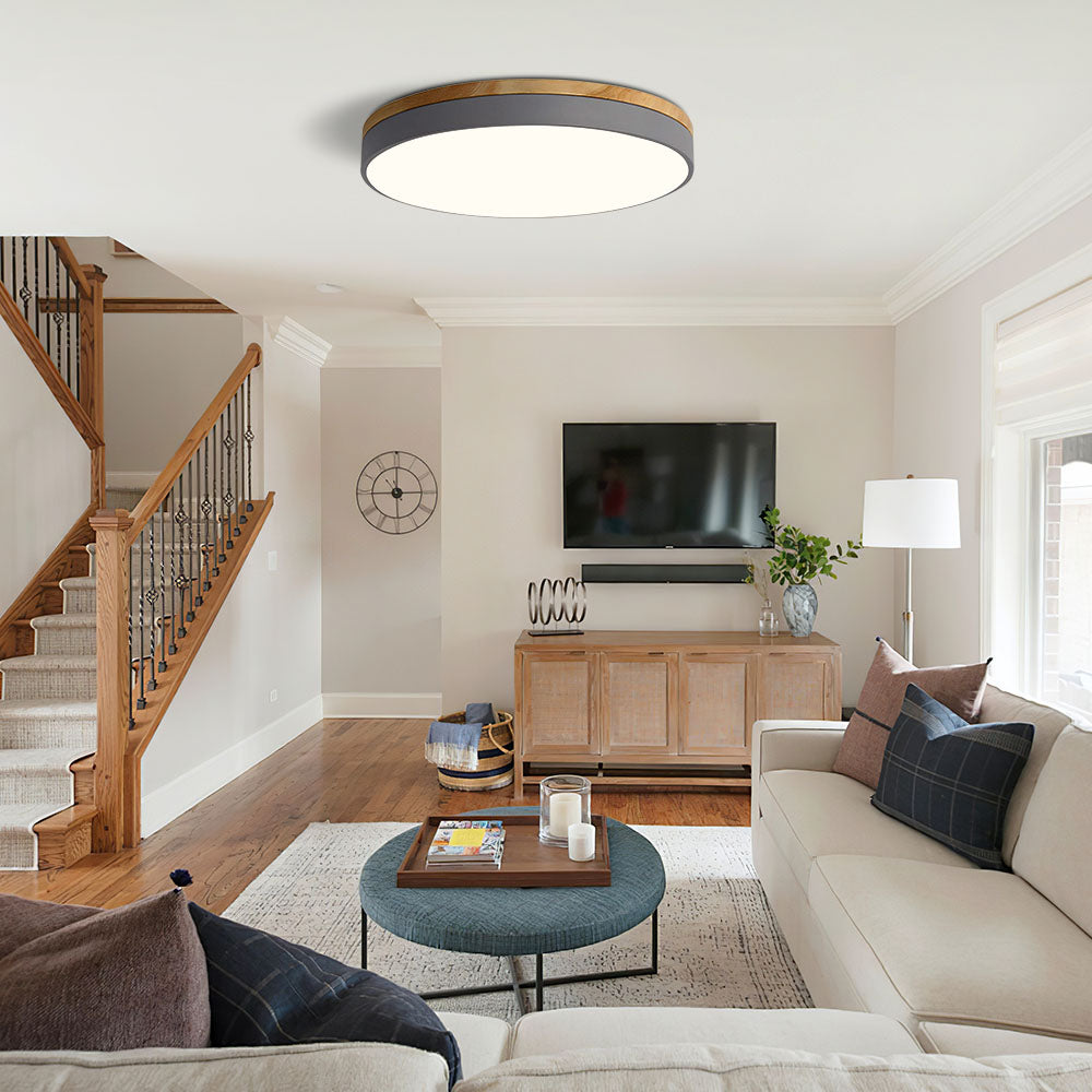 Moderne Houten LED Inbouw Plafondlamp Energiezuinige Warmwit
