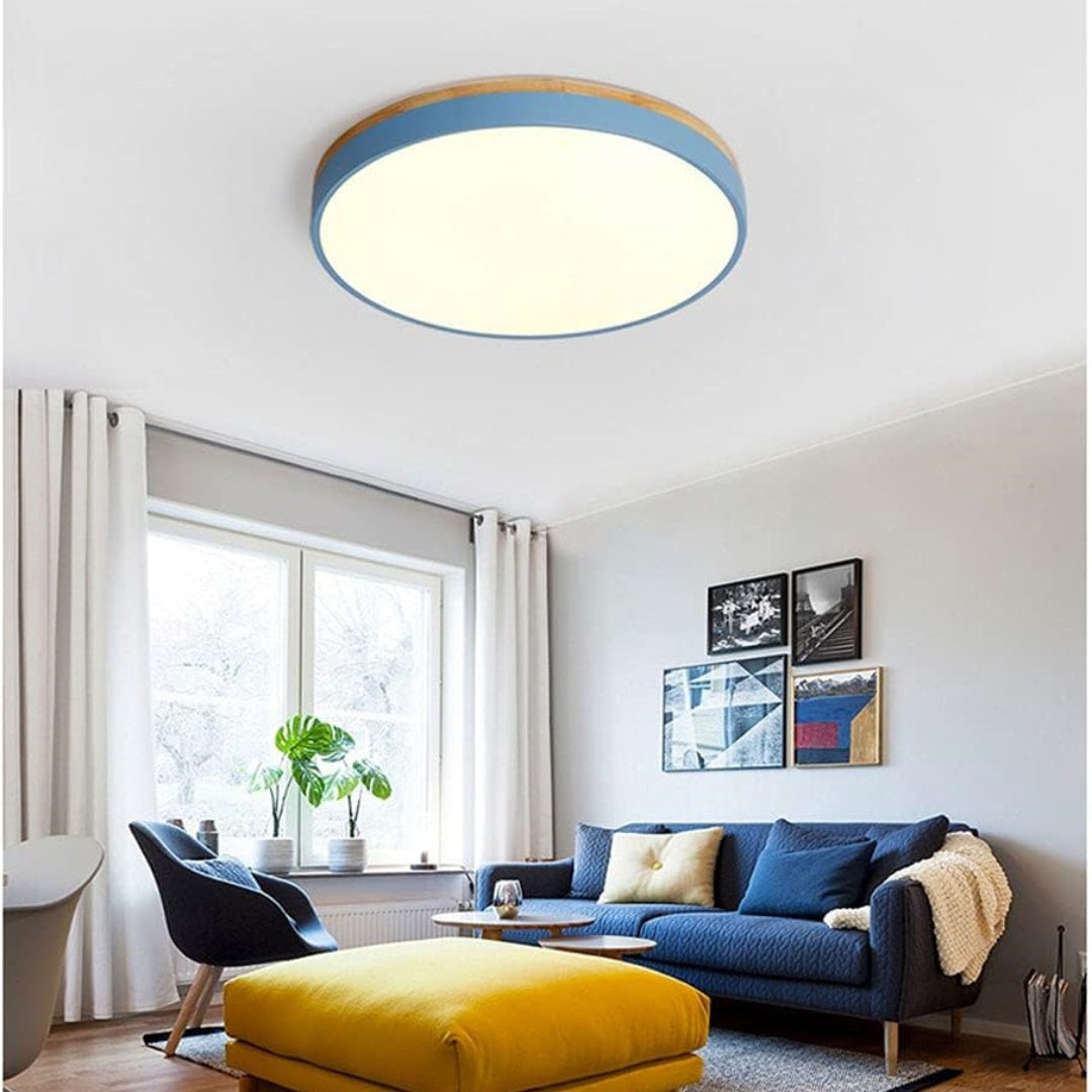 Moderne Houten LED Inbouw Plafondlamp Energiezuinige Warmwit Blauw