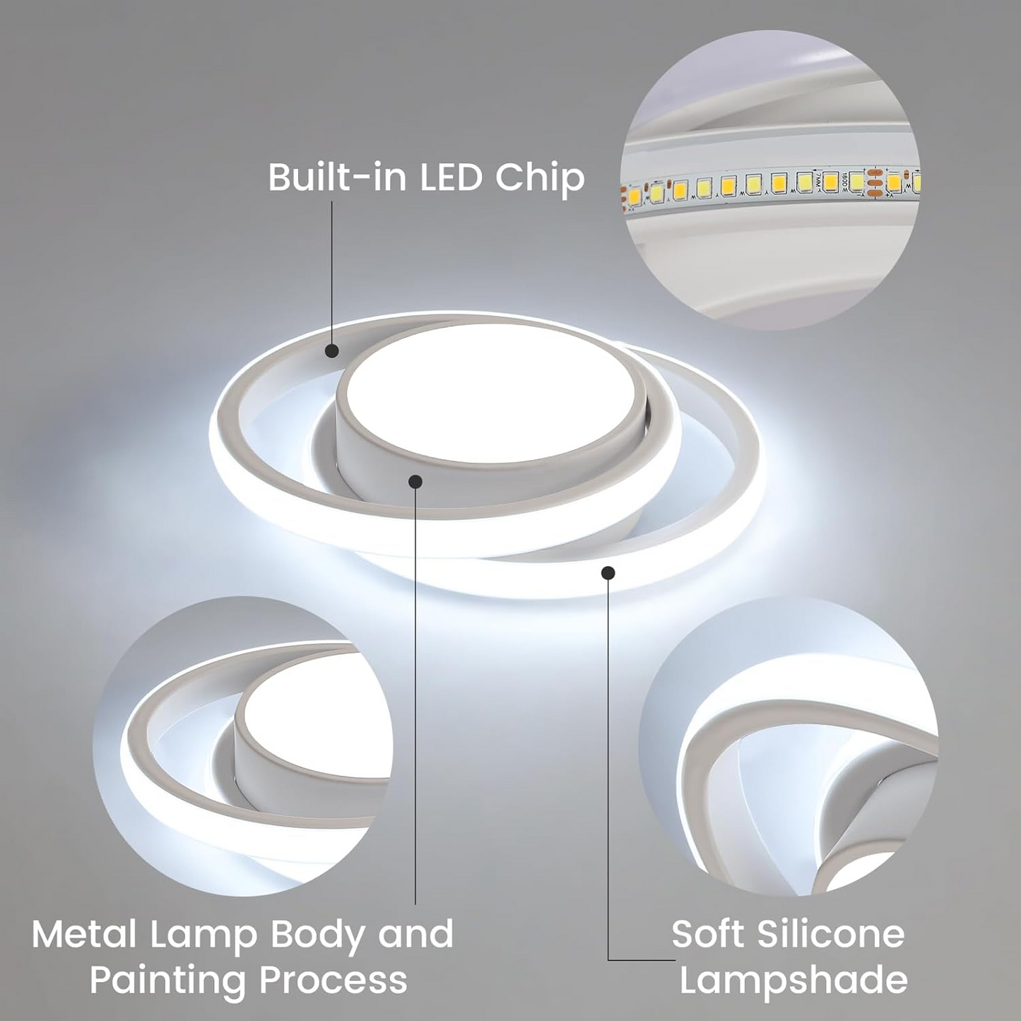 Moderne Minimalistische Halo Duo Plafondlamp Saaie Ruimte