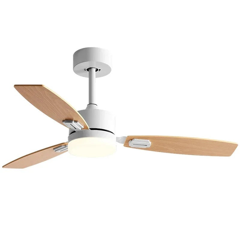 Moderne Plafondventilator Met Led Lamp En Afstandsbediening Wit-houtnerf-3
