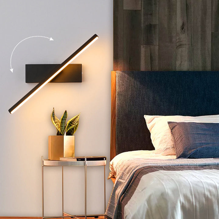 Moderne Wandgemonteerde Draaibare Verlichting Zachte Gloed Zwart Neutraal Licht