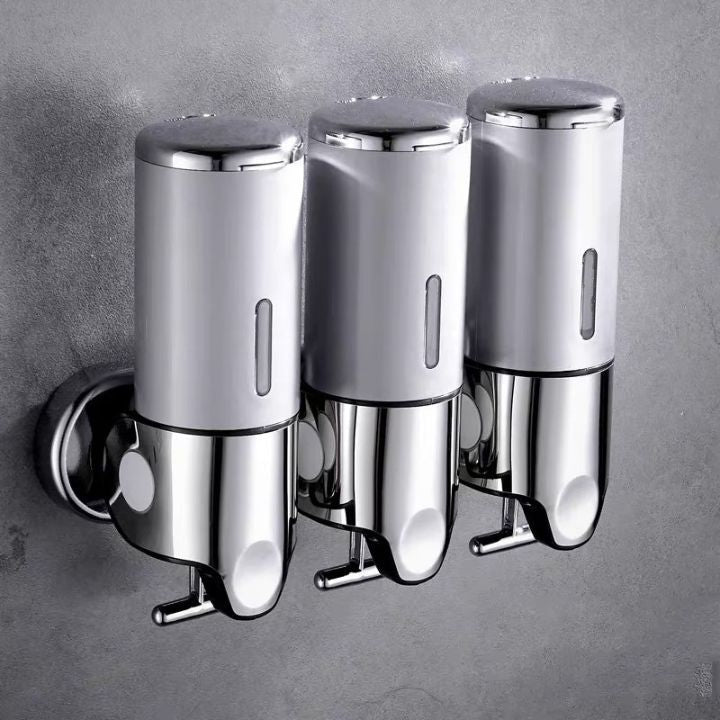 Muurbevestigde Moderne Zeepdispensers Voor Luxe Badkamers Zilver 3 stuks