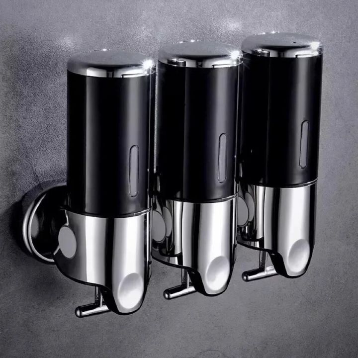 Muurbevestigde Moderne Zeepdispensers Voor Luxe Badkamers Zwart 3 stuks