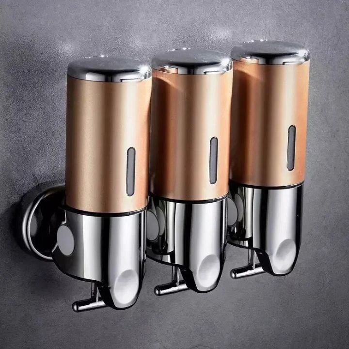 Muurbevestigde Moderne Zeepdispensers Voor Luxe Badkamers Goud 3 stuks