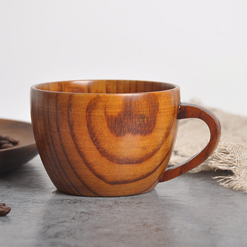 Natuurlijke Houten Theekop Met Handvat Set Van 2 Stuks