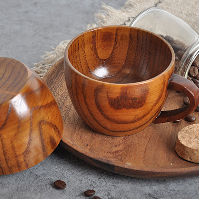 Natuurlijke Houten Theekop Met Handvat Set Van 2 Stuks