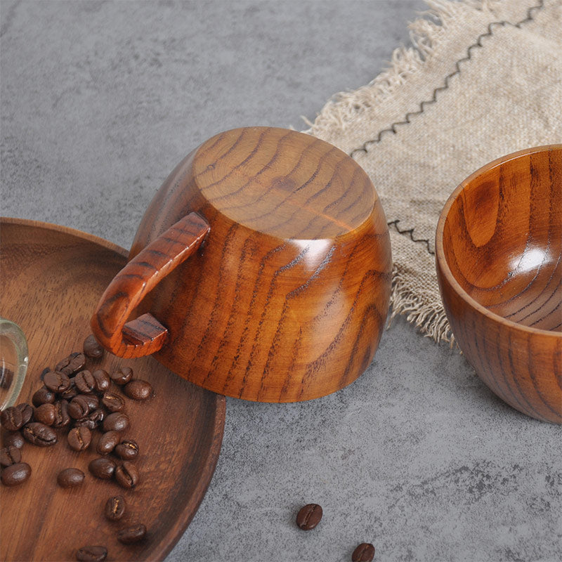 Natuurlijke Houten Theekop Met Handvat Set Van 2 Stuks