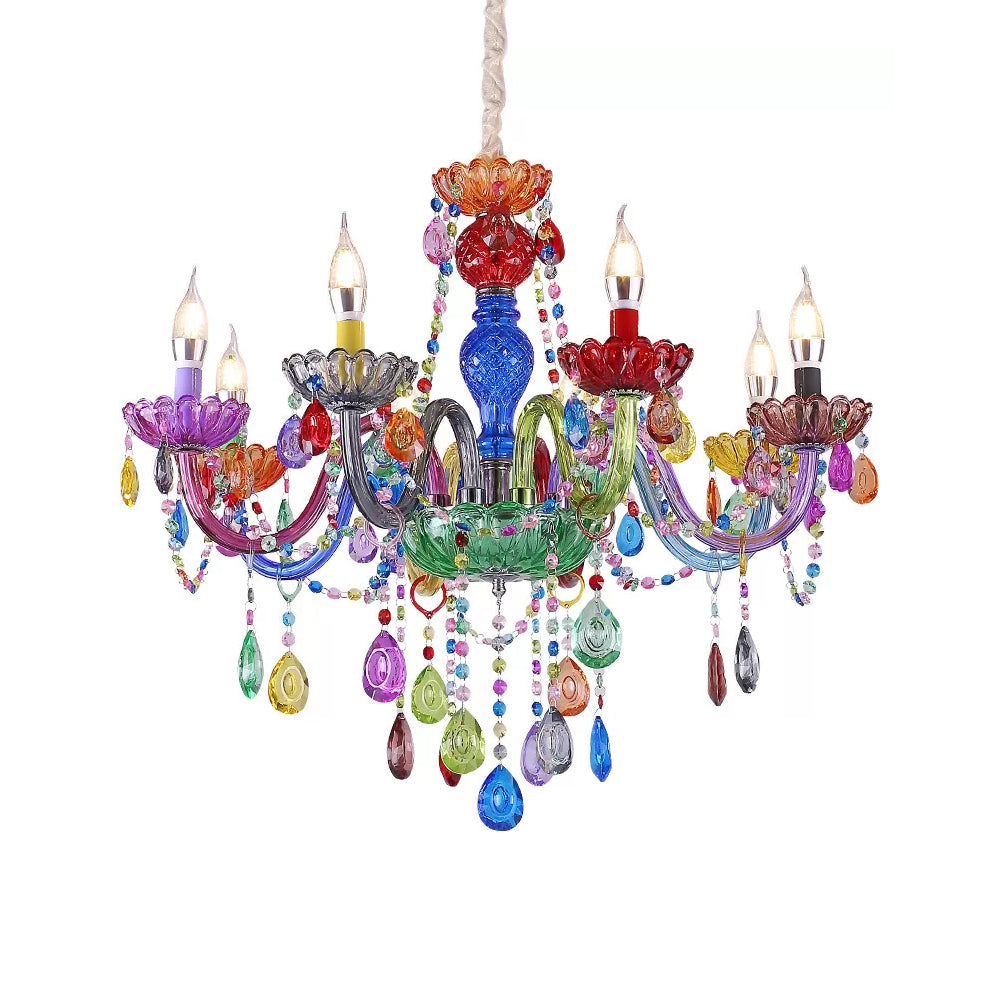 Nepkaars Hanglamp Glazen Multi-Kleurige Kroonluchter Kristal
