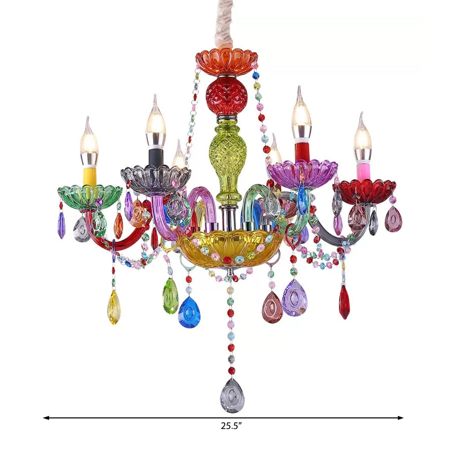 Nepkaars Hanglamp Glazen Multi-Kleurige Kroonluchter Kristal