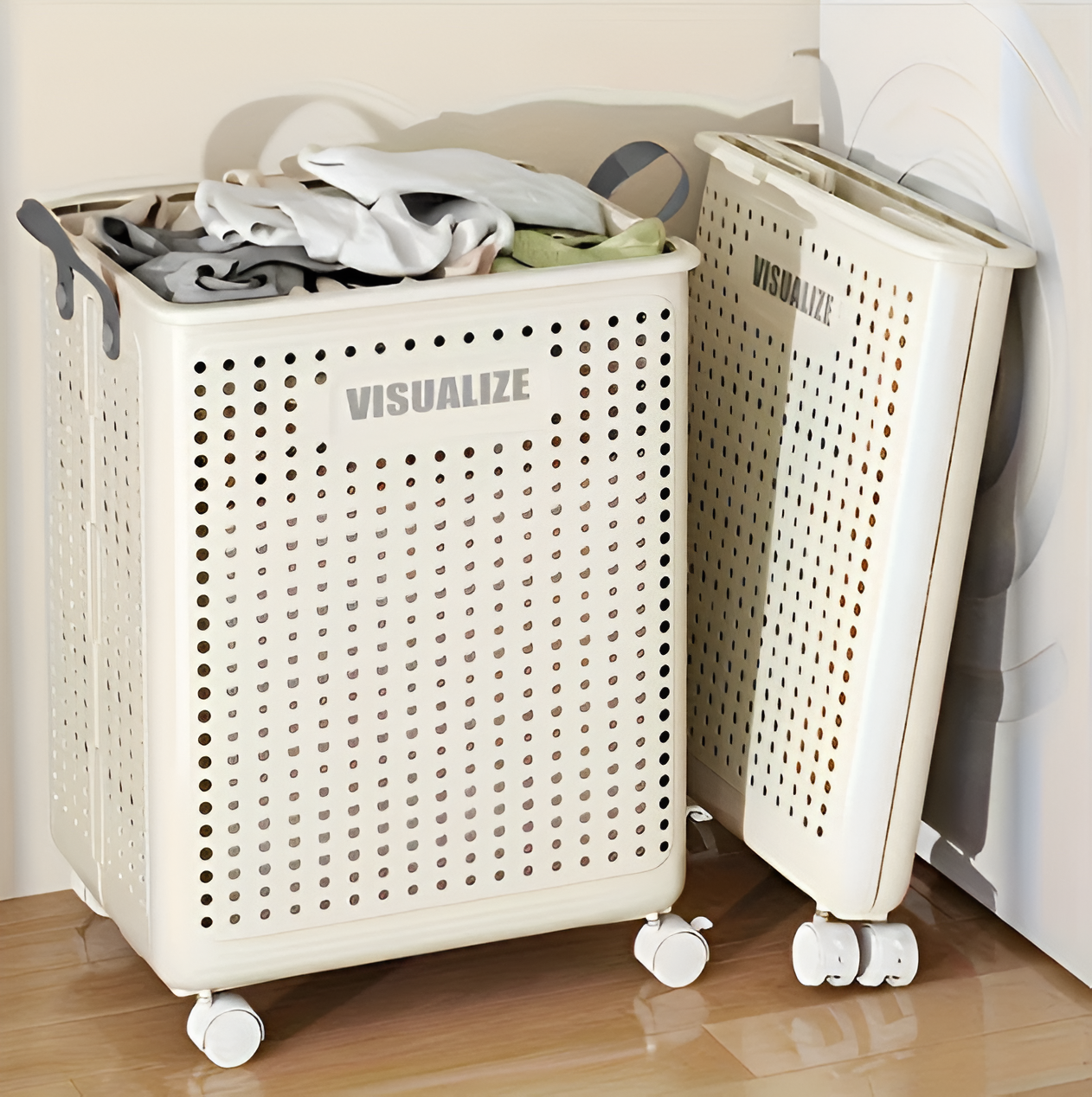 Opvouwbare Wasmand Met Wielen Voor Ruime Inhoud En Gemak