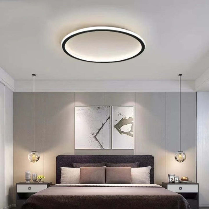 Plafondlamp Met LED Modern Rond Design Scandinavisch Zwart D30cm*H5cm