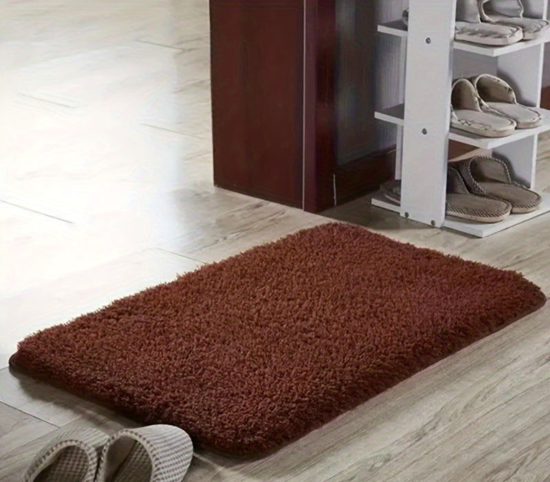 Pluche Badmat Anti Slip Luxe Comfort Wasbaar 50x80 Cm Koffie
