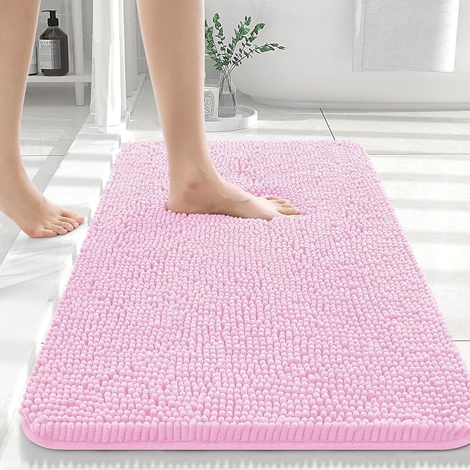 Pluche Luxe Badmat Voor Comfort En Elegantie In Badkamer Roze