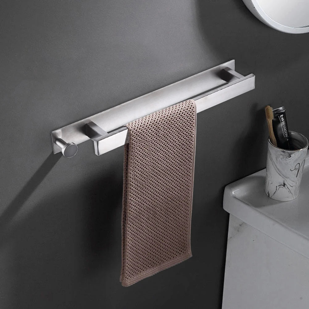 Roestvrij Zelfklevend Handdoekhouder Voor Badkamer Zonder Boren Zilver