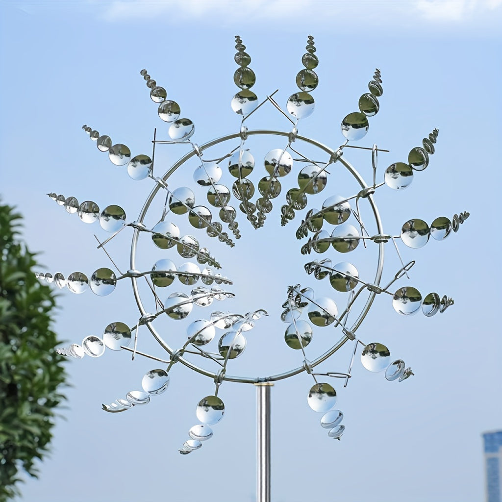Rvs Windmolen Tuinspinner Met Reflecterende Verf Goed Weer