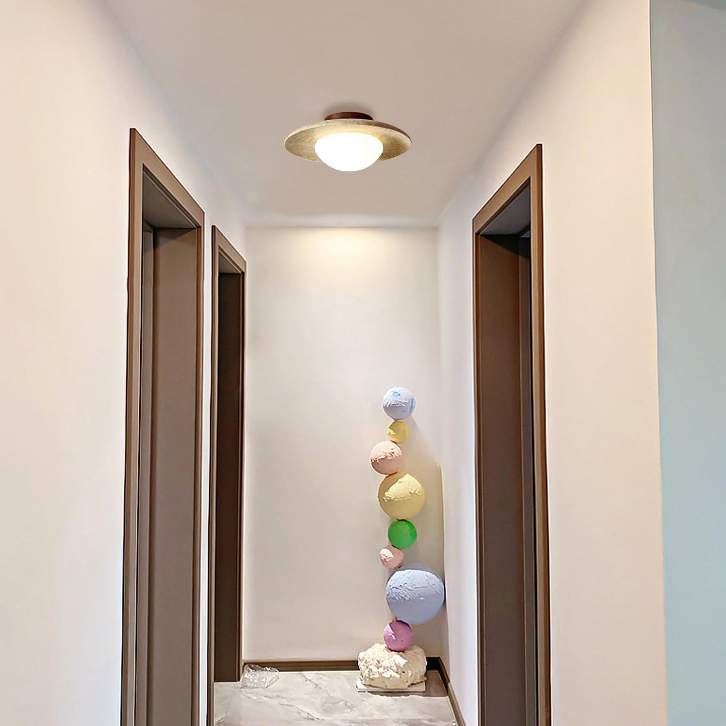 Travertijn Plafondlamp voor Tijdloze Elegantie en Sfeer