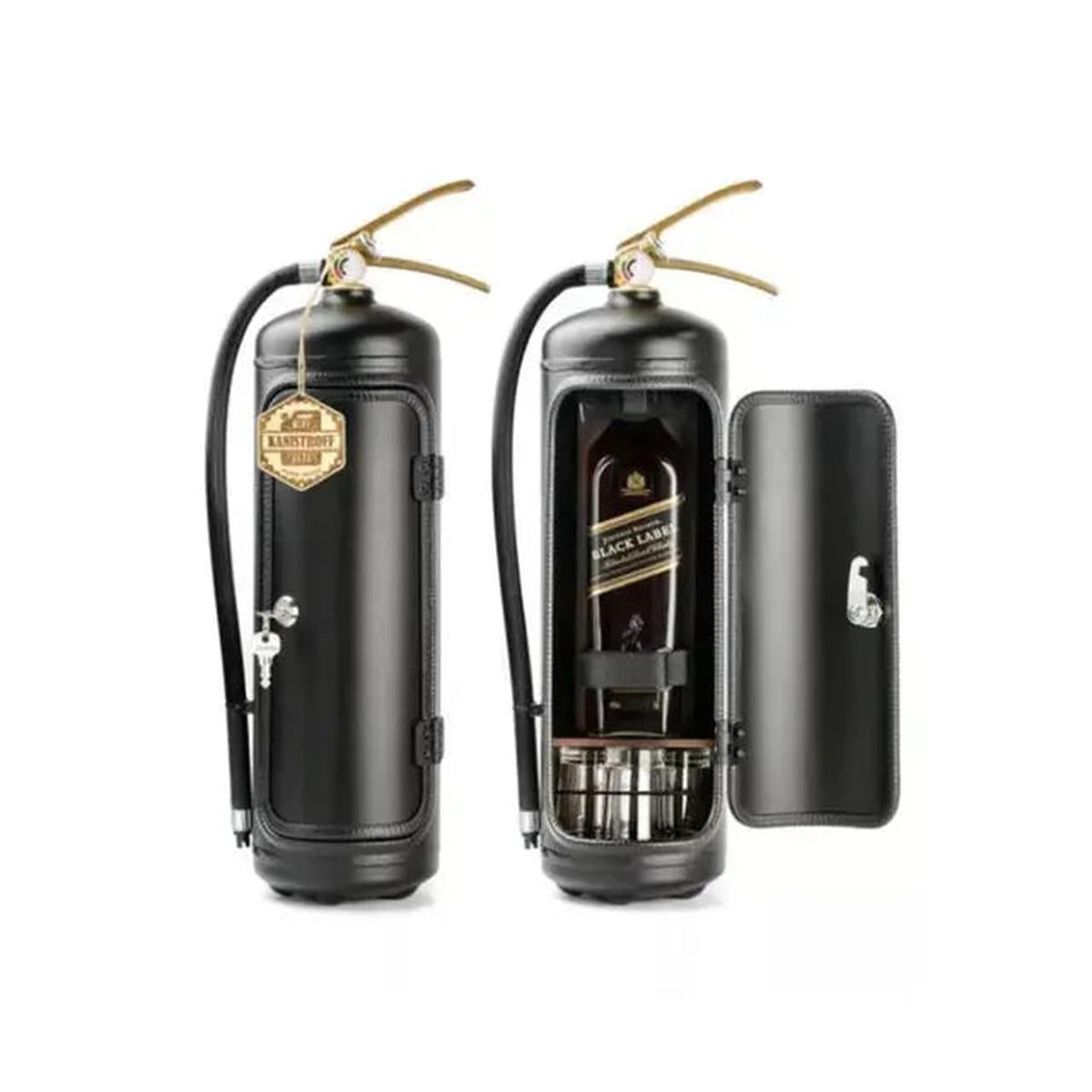 Unieke Brandblusserfleshouder Voor Whisky En Champagne Zwart