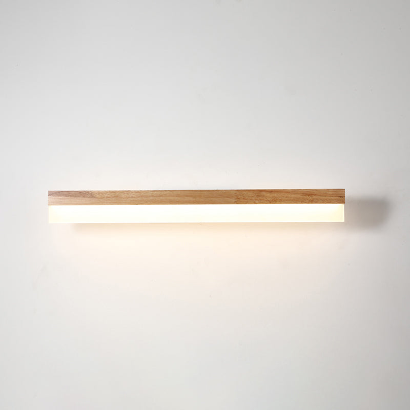 Wandlamp Badkamer Houten LED Wandlampen Acryl Schaduw Hout 23.5" Rechthoek