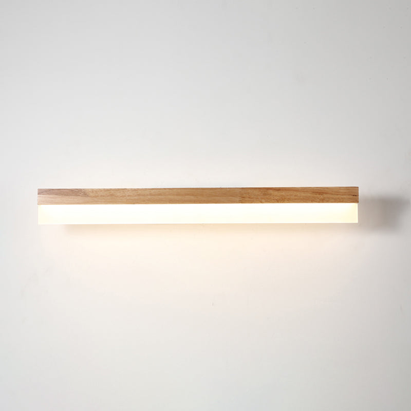 Wandlamp Badkamer Houten LED Wandlampen Acryl Schaduw Hout 31.5" Rechthoek