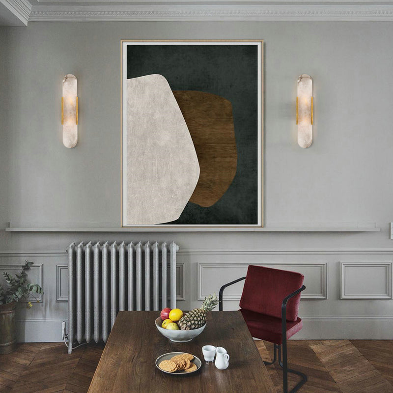 Wandlamp Koloniaal 2 Lampen Flush Mount Goud Zwart Marmeren