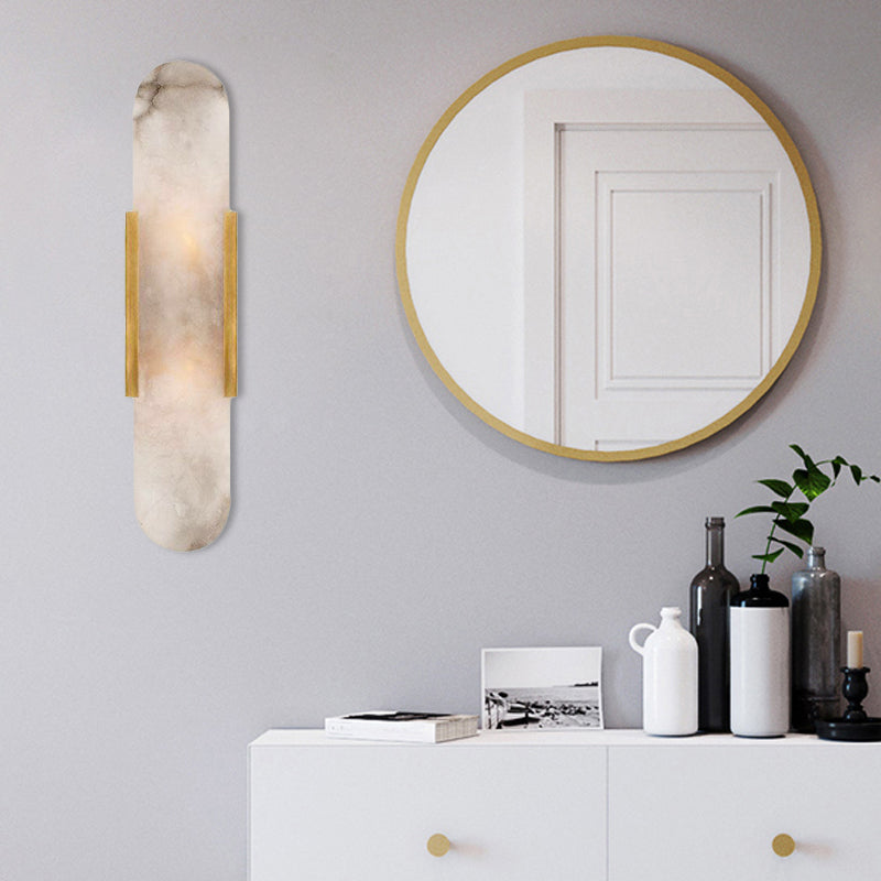 Wandlamp Koloniaal 2 Lampen Flush Mount Goud Zwart Marmeren Goud