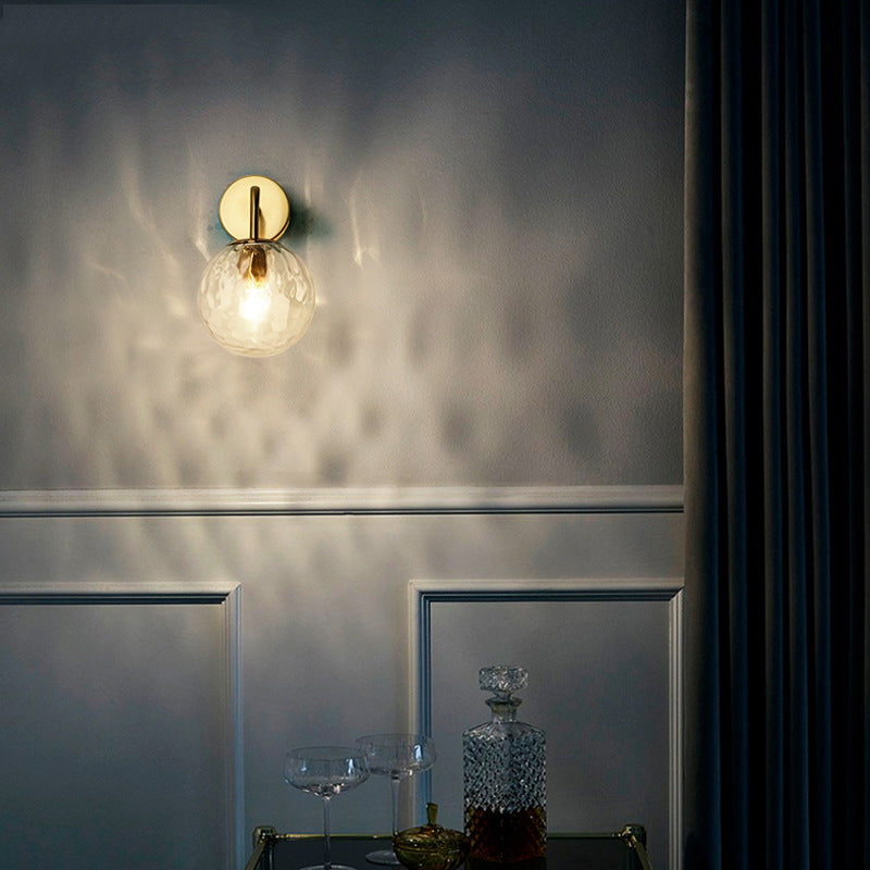 Wandlamp Modern Gerimpelde Glazen Bol Gouden 1 Licht Arm