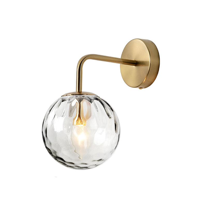 Wandlamp Modern Gerimpelde Glazen Bol Gouden 1 Licht Arm