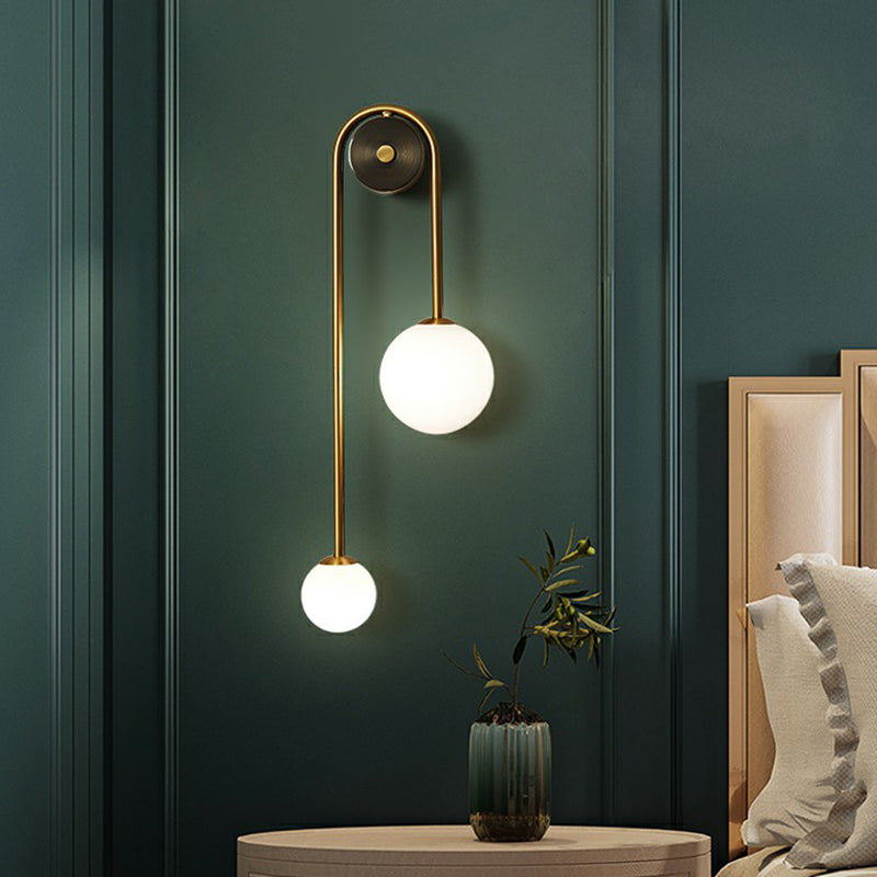 Wandverlichting Messing Boog Postmodern 2-Kops Wandlamp Messing
