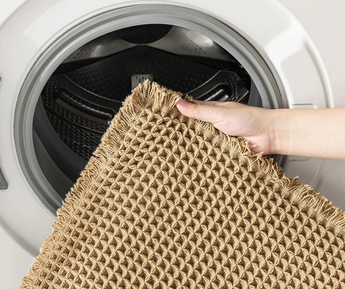 Zachte Absorberende Badmat Met Antislip En Modern Wafeldesign