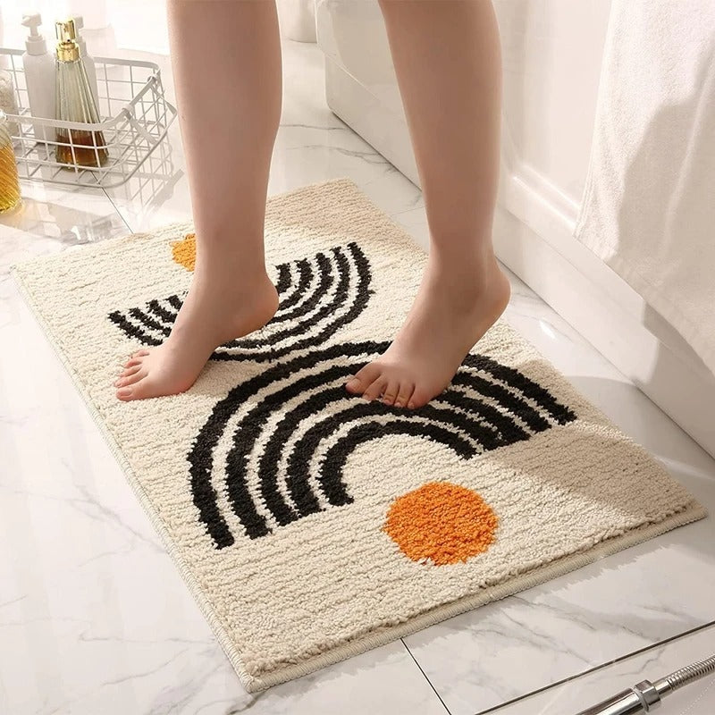 Zachte Microvezel Badmat Met Antislip TPR Achterkant Voor Badkamer