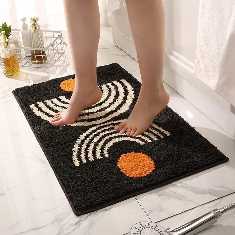 Zachte Microvezel Badmat Met Antislip TPR Achterkant Voor Badkamer Donkergrijs