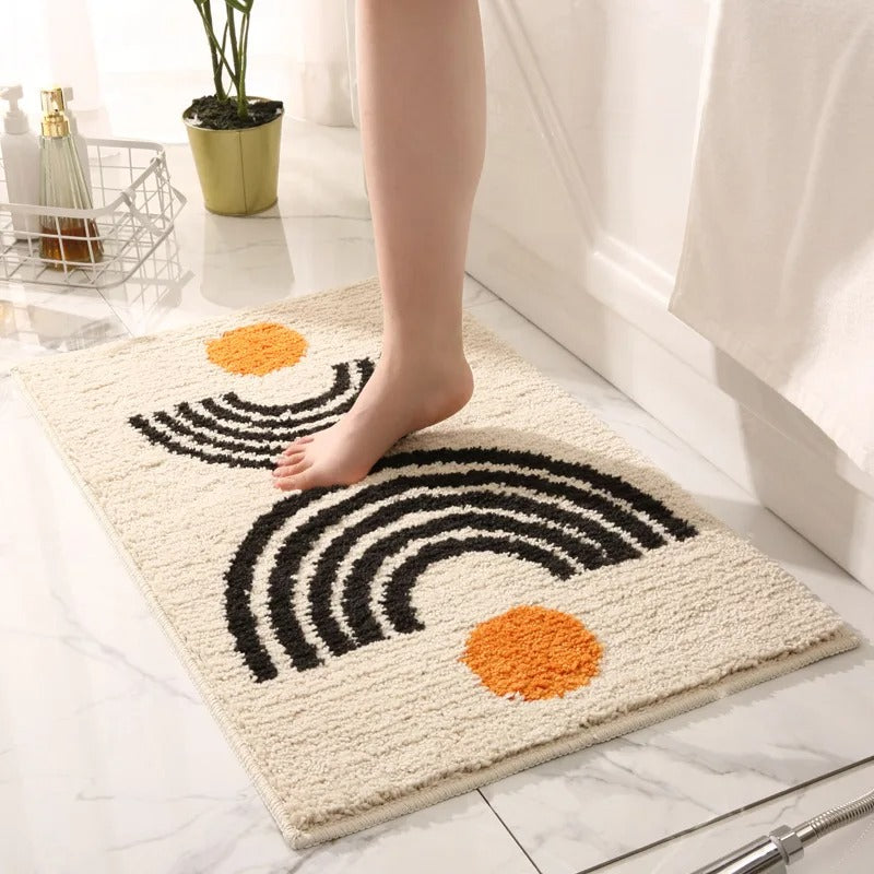 Zachte Microvezel Badmat Met Antislip TPR Achterkant Voor Badkamer