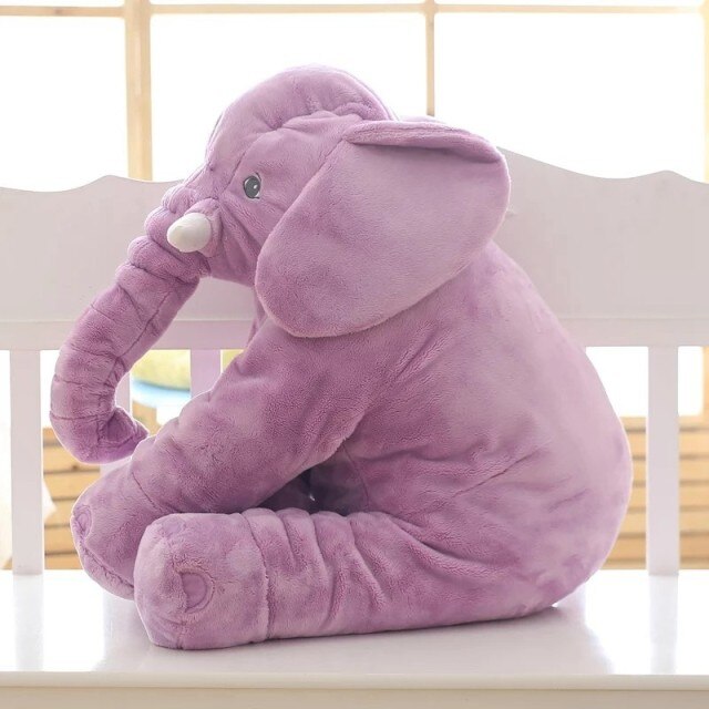Zachte Olifant Knuffelkussen Voor Baby's En Kinderen Paars