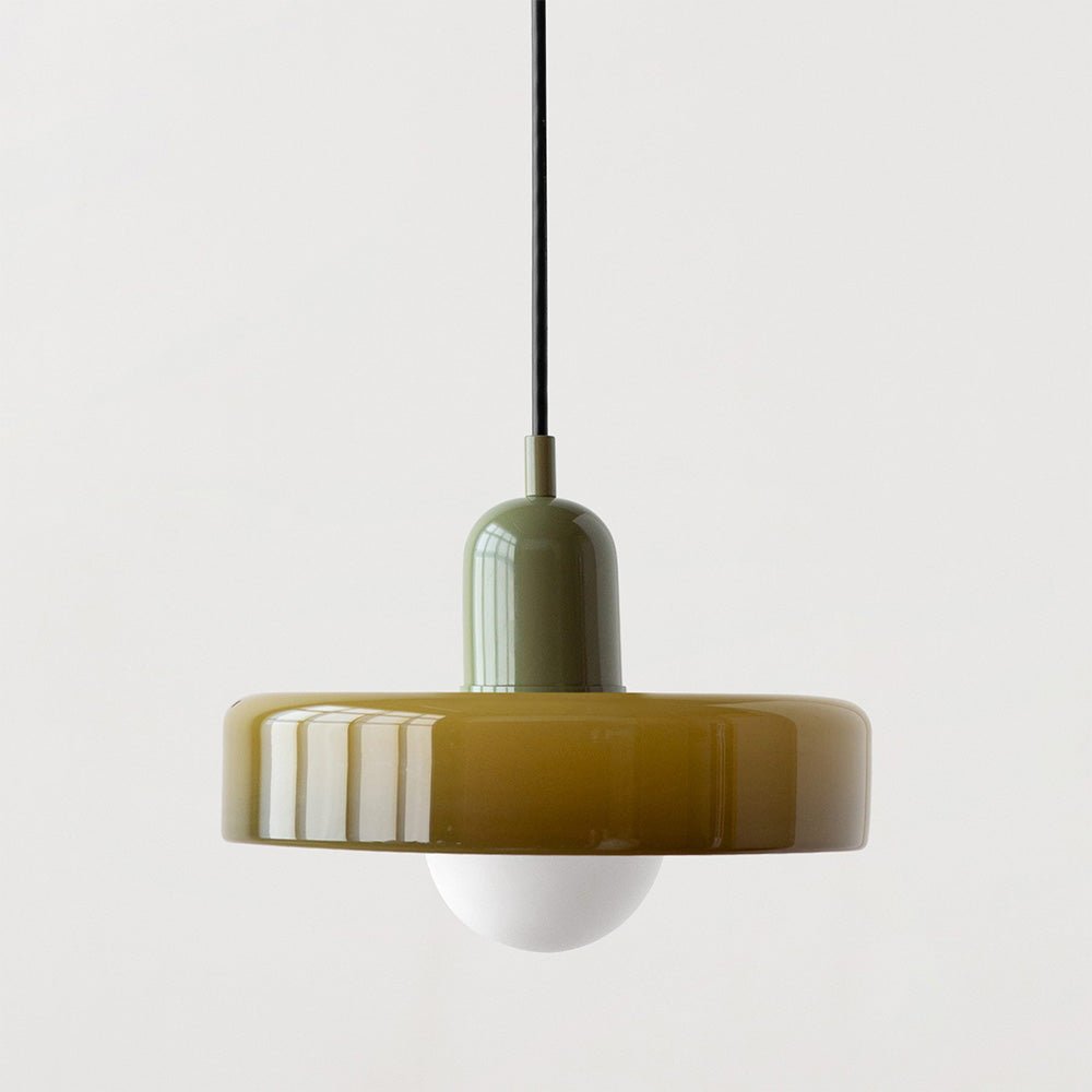 Bauhaus Hanglamp Van Gekleurd Glas Voor Modern Interieur Pendant light SEREIN Groen Groen 25 x 18 cm