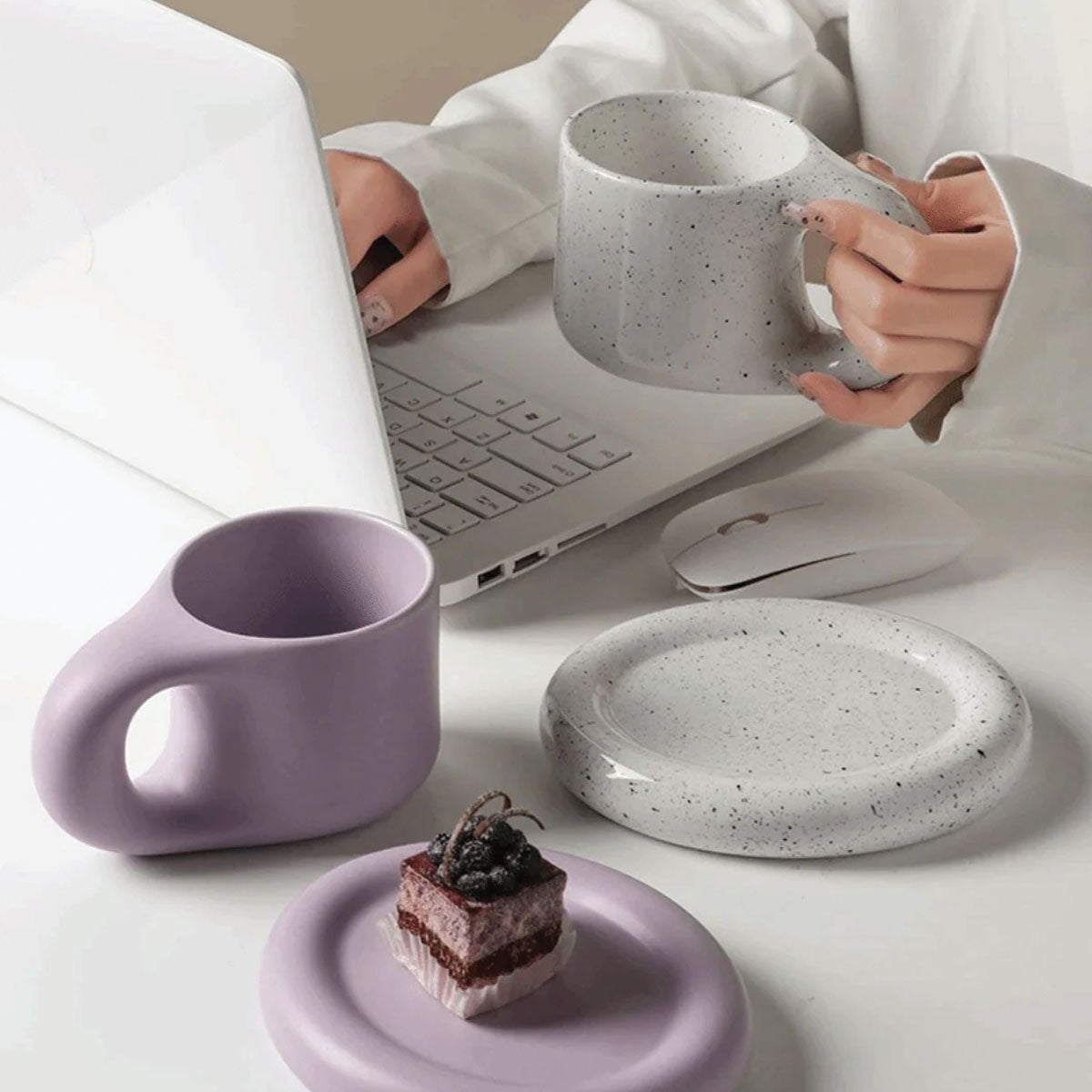 Chunky Keramische Espresso Beker voor Comfort en Stijl