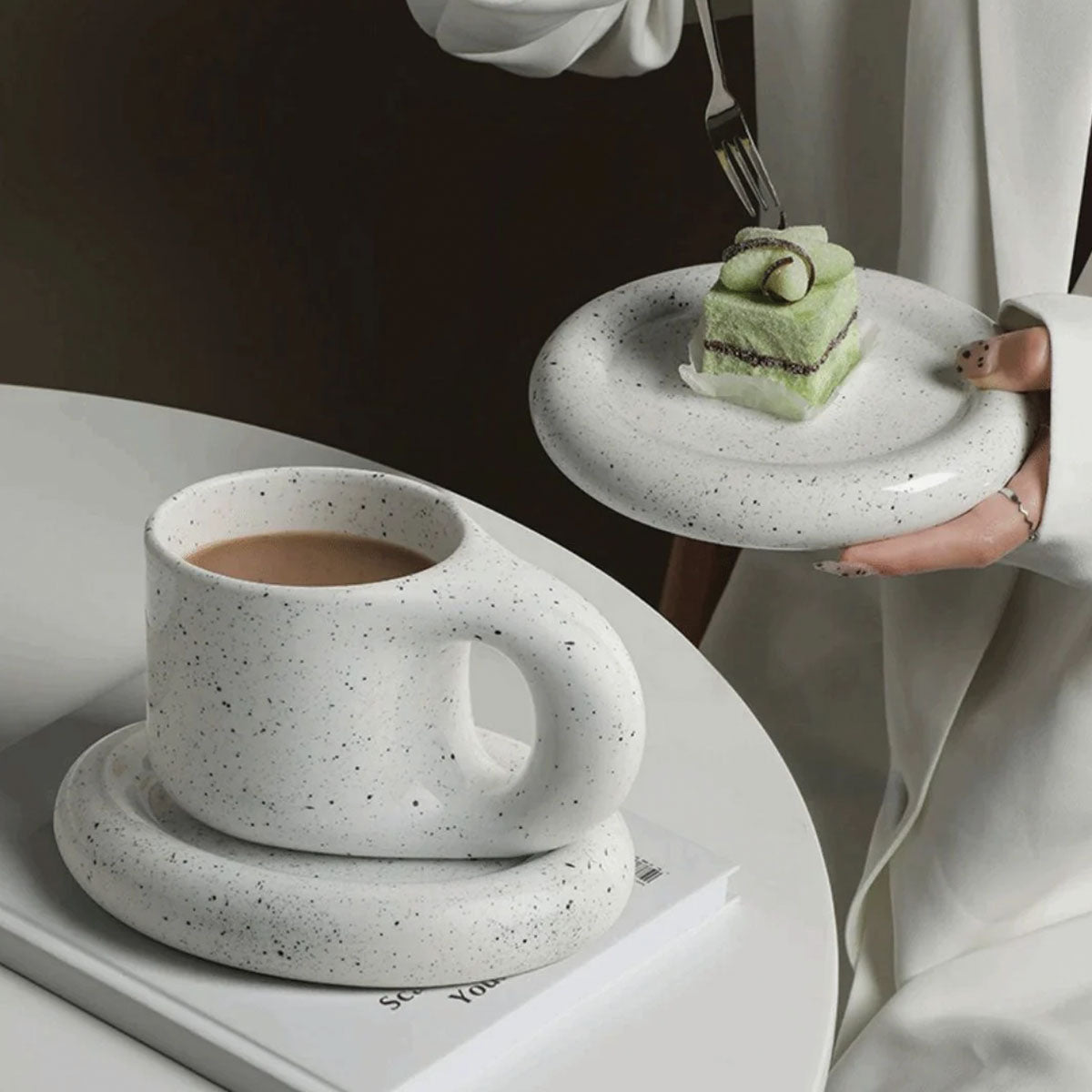 Chunky Keramische Espresso Beker voor Comfort en Stijl