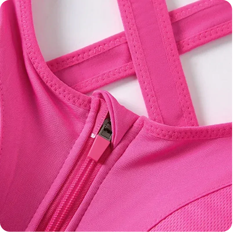 Dames Sport-BH – Ritsluiting Voor – Criss-Cross Rugband – Ademend – Hoge Support