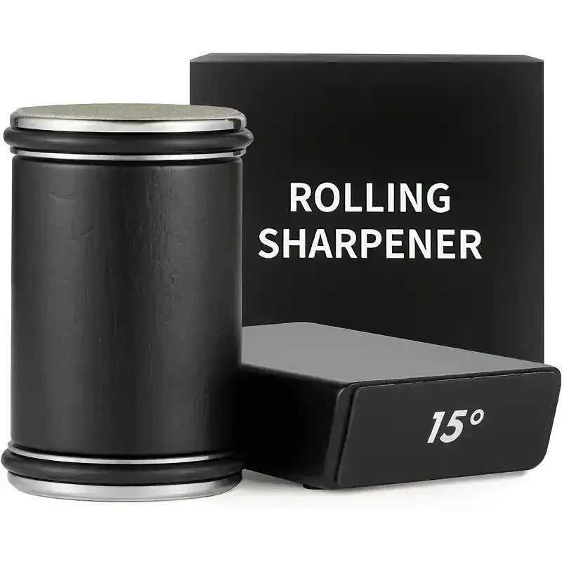 Rolmes Slijper - Dubbelzijdig Diamant & Keramisch, Magnetische Hoek Roller Zwart