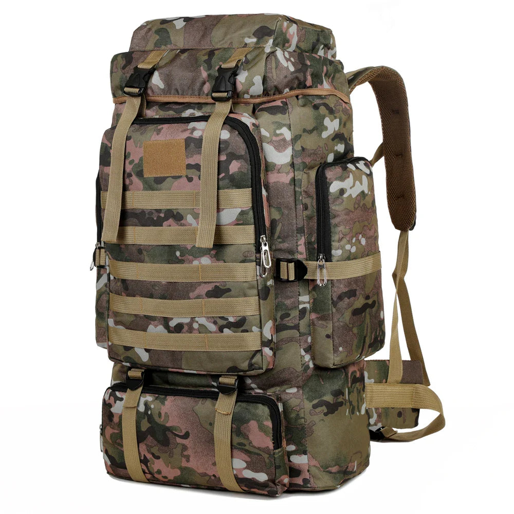 Grote Capaciteit Wandelaars Rugzak Buitensport Rucksack voor Reis en Kamperen Camouflage donker