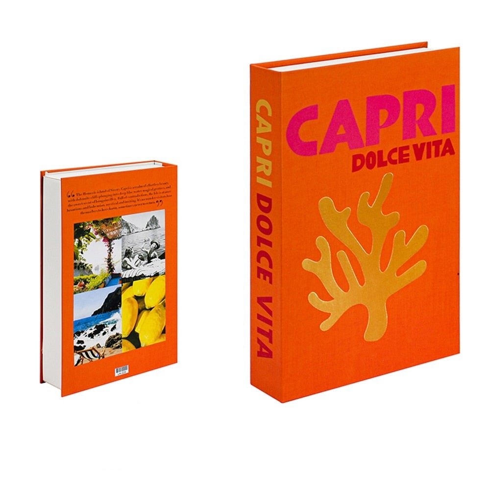 Set van 12 Decoratieve Boeken voor Stijlvolle Interieur – Perfecte Decoratie voor Salontafel en Presentatie Capri Dolce Vita