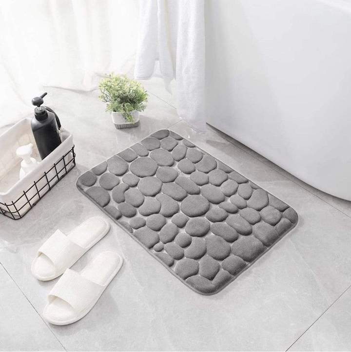 Stone Absorbmat 1+1 Gratis Natte Vloer Badkamer Douchemat Grijs 1+1 Gratis