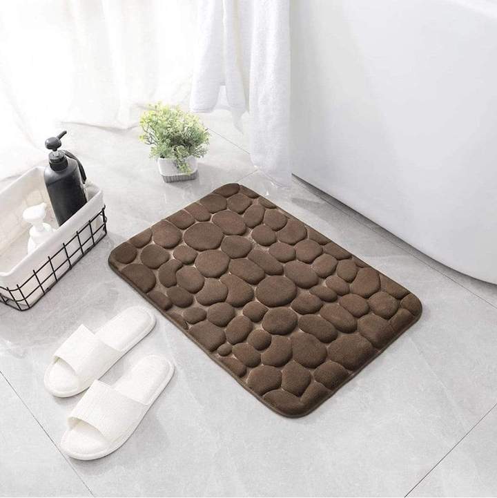 Stone Absorbmat 1+1 Gratis Natte Vloer Badkamer Douchemat Bruin 1+1 Gratis