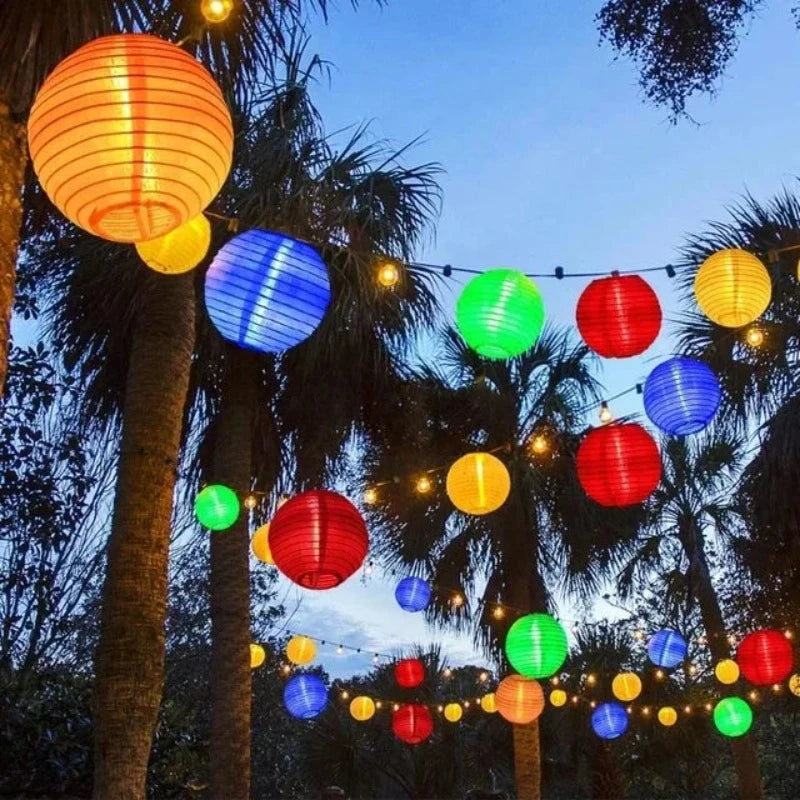 Zonne Energie Lantaarn Slinger Voor Buitenruimte Sfeer Kleurrijke lantaarn