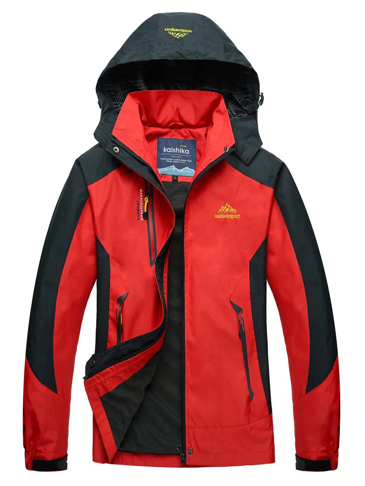 Dames Regenjas met Capuchon - Waterdicht en Warm Gevoerd Rood