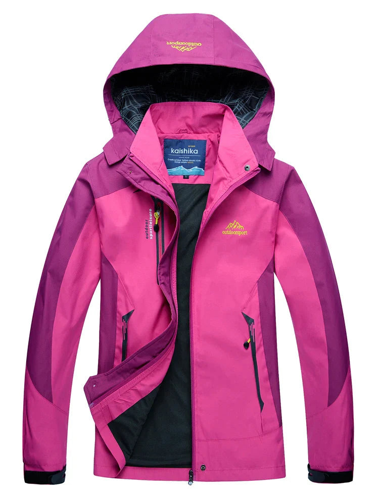 Dames Regenjas met Capuchon - Waterdicht en Warm Gevoerd Roze