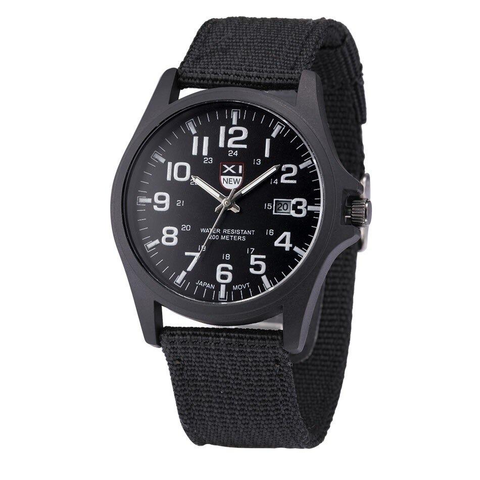Tactisch Legerhorloge Voor Avonturiers Militaire Stijl Zwart