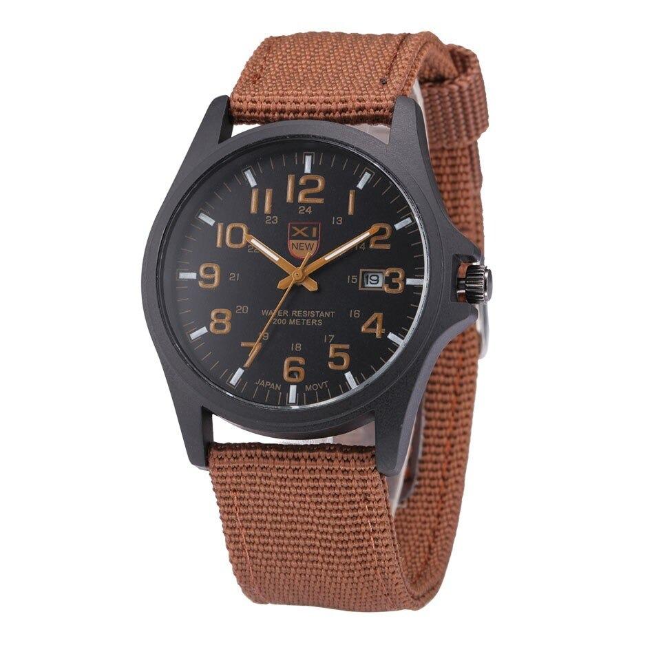 Tactisch Legerhorloge Voor Avonturiers Militaire Stijl Bruin