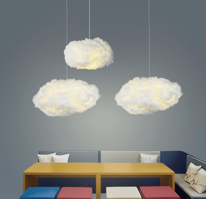 Wolkenlamp Hanglamp Van Katoen Voor Slaapkamer Sfeer