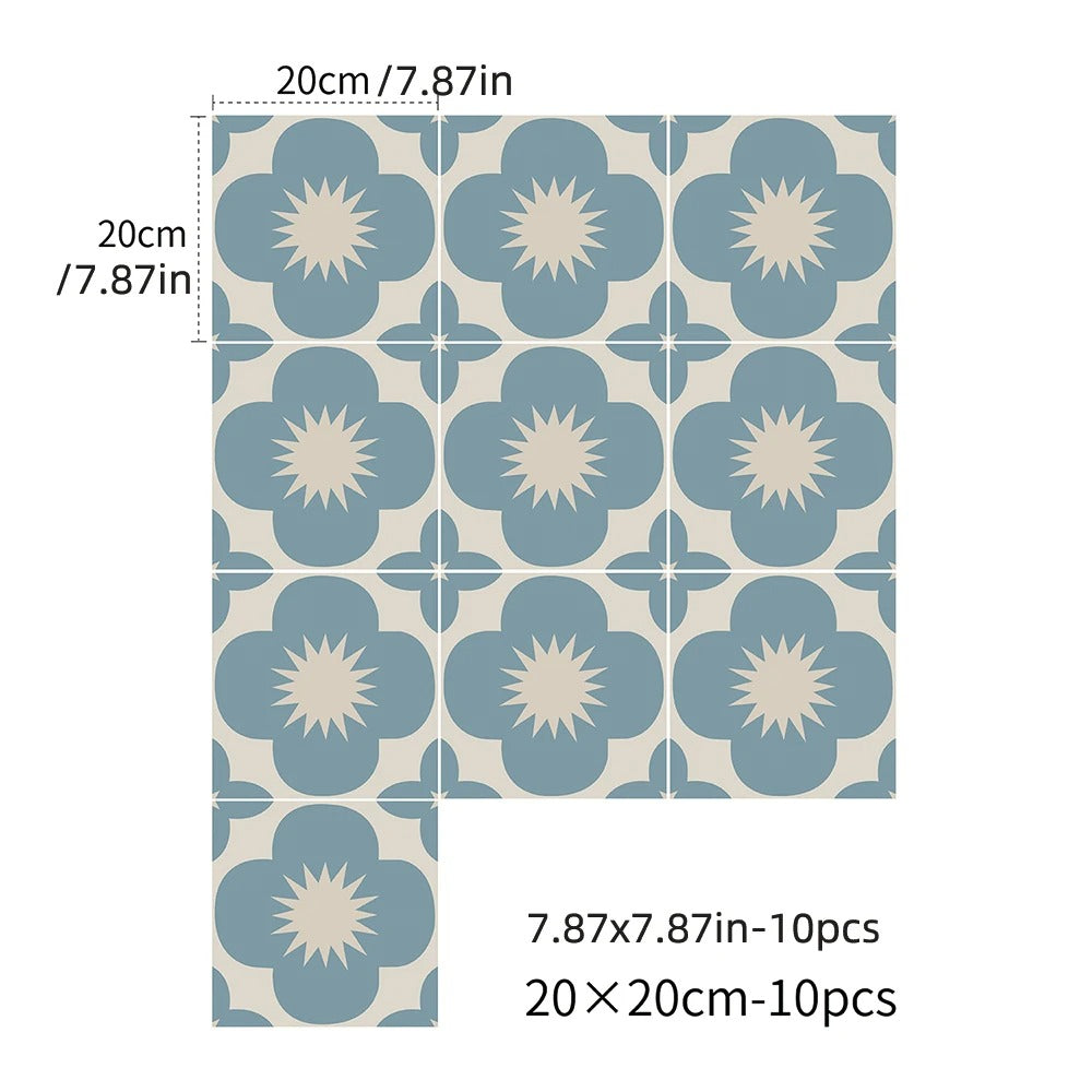 Tegelstickers Voor Keuken Badkamer En Meubels Kleurijk En Waterbestendig 20X20cm TD023L 10 stuks (1 set)
